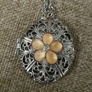 Coral flower locket